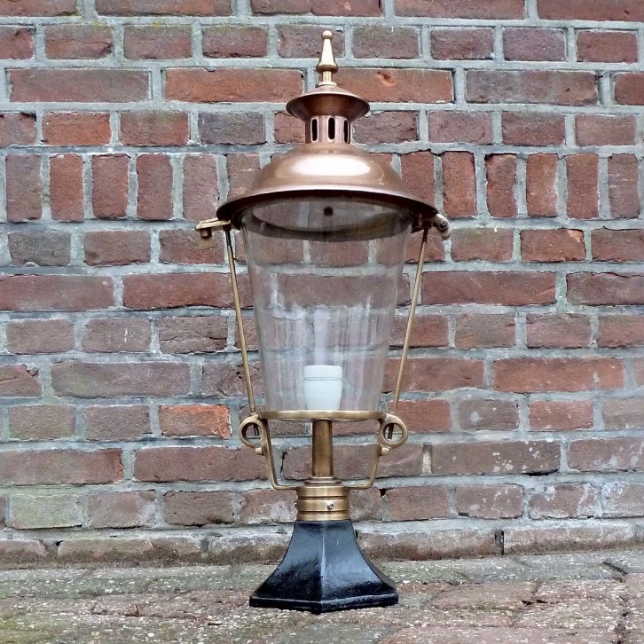 E253. Hengelo + lanterne cuivre rond 60. 75 cm